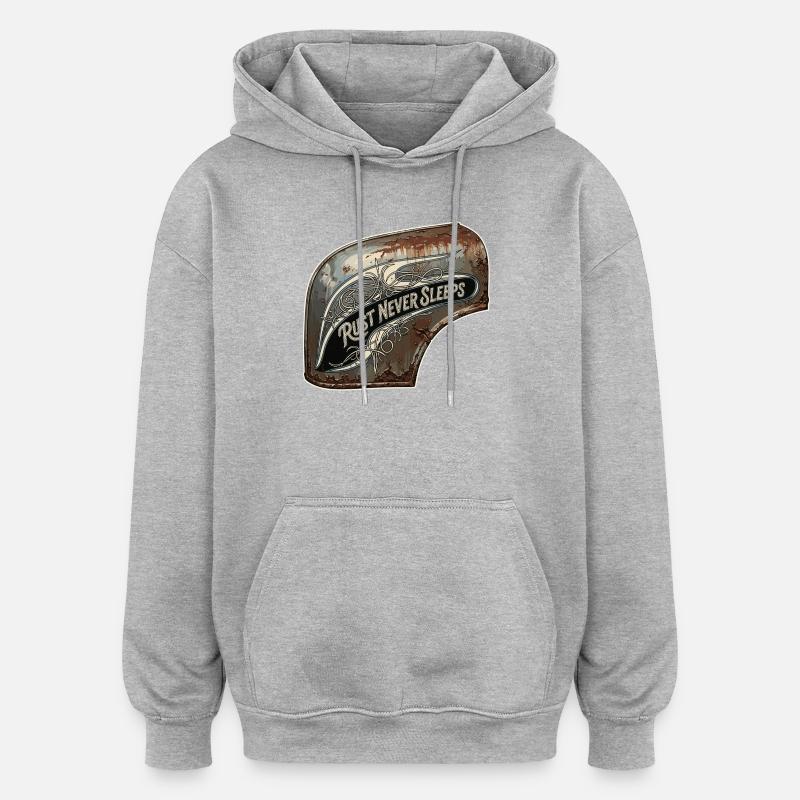 Rust Never Sleeps Metal Art - Oversized Unisex Hoodie - heather grey