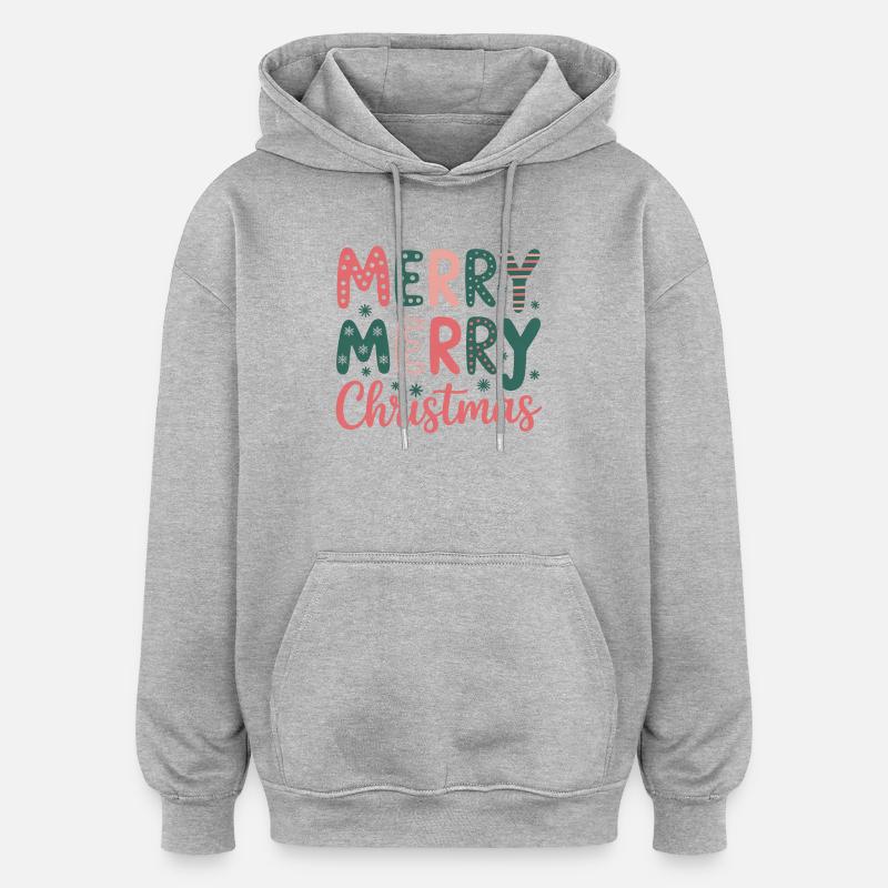 Pastel Noël Joyeux Noël - Sweat à capuche oversize unisexe - gris chiné