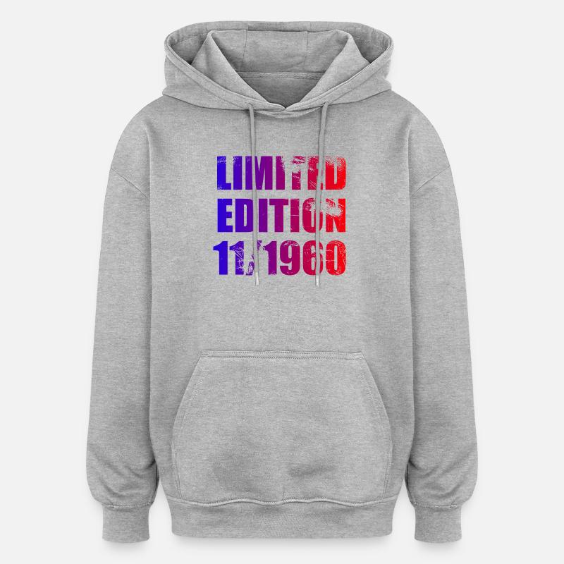 65e anniversaire Edition limitée 11/1960 - Sweat à capuche oversize unisexe - gris chiné