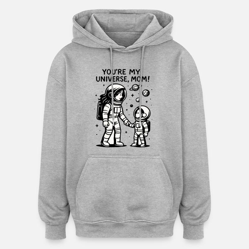 Cosmique Main dans la main - Sweat à capuche oversize unisexe - gris chiné