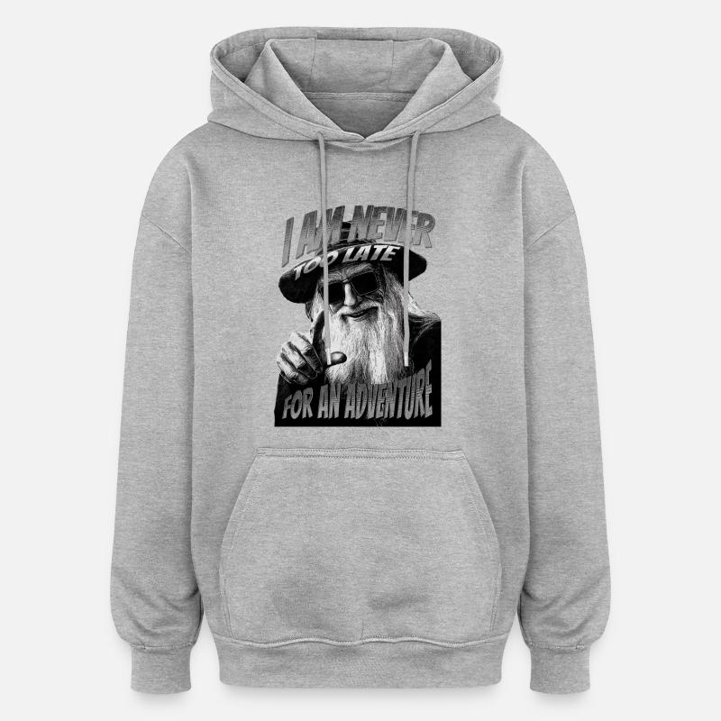 Sorcier cool - Sweat à capuche oversize unisexe - gris chiné