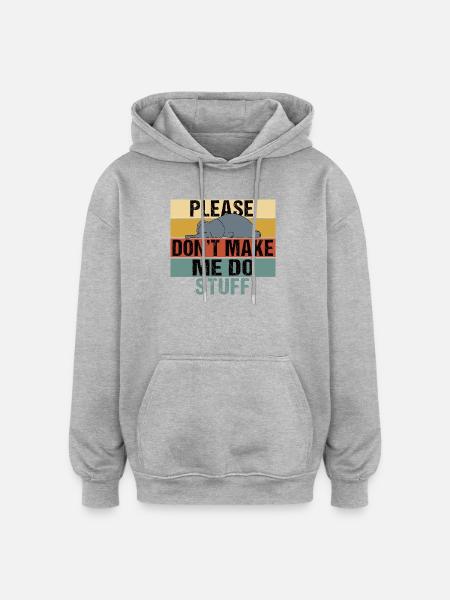 Lazy Elephant Funny Retro Vintage Saying - Oversized Unisex Hoodie - heather grey