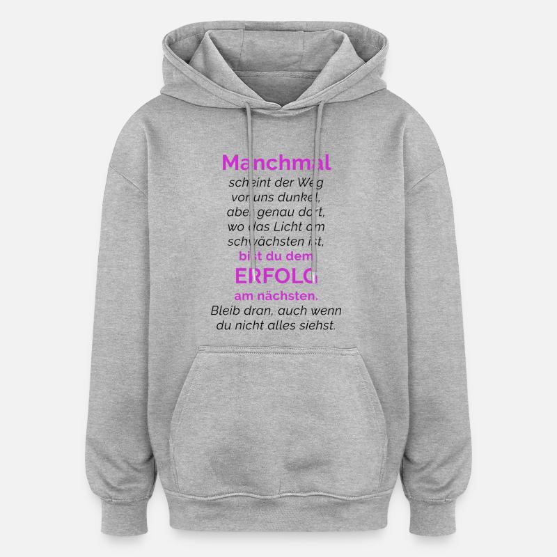 DIRE ☆ MOTIVATION ☆ SUCCÈS - Sweat à capuche oversize unisexe - gris chiné