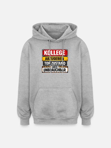 Collègue quitte ses fonctions - Sweat à capuche oversize unisexe - gris chiné