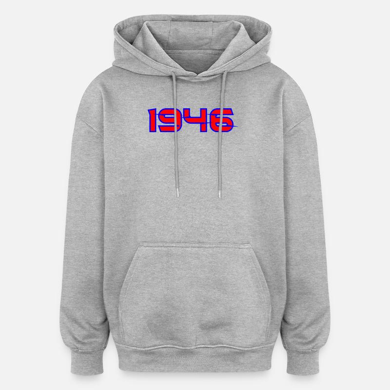Conception des glyphes de 1946 - Sweat à capuche oversize unisexe - gris chiné