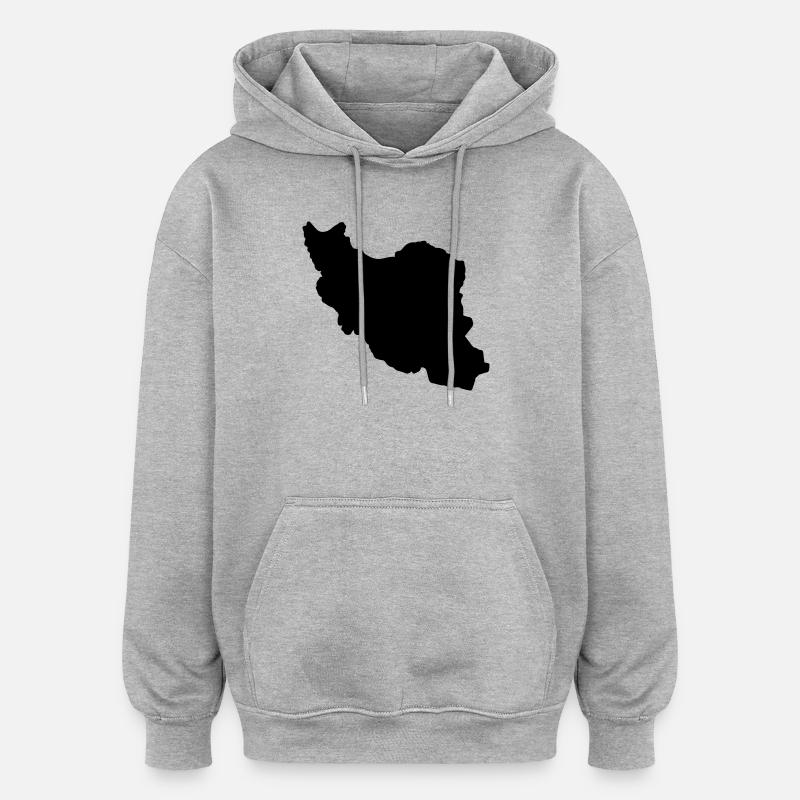 Silhouette de l’Iran - Sweat à capuche oversize unisexe - gris chiné