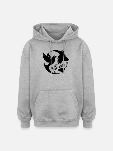logoprotection animal - Sweat à capuche oversize unisexe - gris chiné