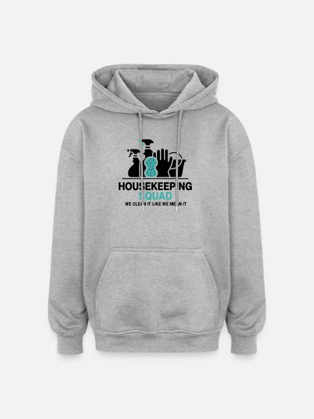 Funny Cleaning Design - Oversized Unisex Hoodie - heather grey