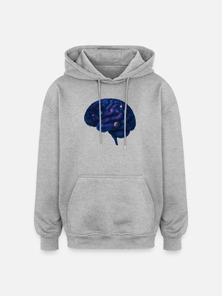 Cosmic Brain – Pensées dans l’Univers - Sweat à capuche oversize unisexe - gris chiné
