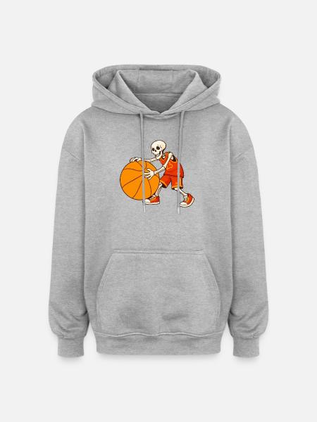 Skeleton Basketball Player Street Style - Oversized Unisex Hoodie - heather grey