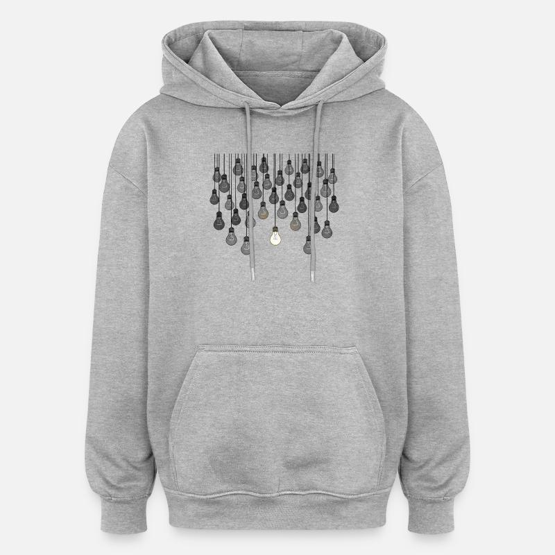 Grey bulb array with unique brightness - Oversized Unisex Hoodie - heather grey