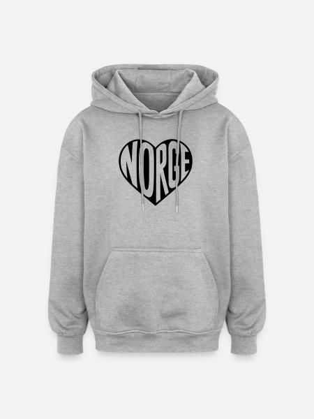 Norway, Norway at heart - Oversized Unisex Hoodie - heather grey