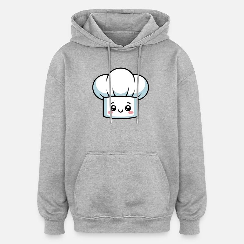 Fumetto del Cappuccio da Cucina del Cappello dello Chef - Felpa con cappuccio unisex oversize - grigio melange