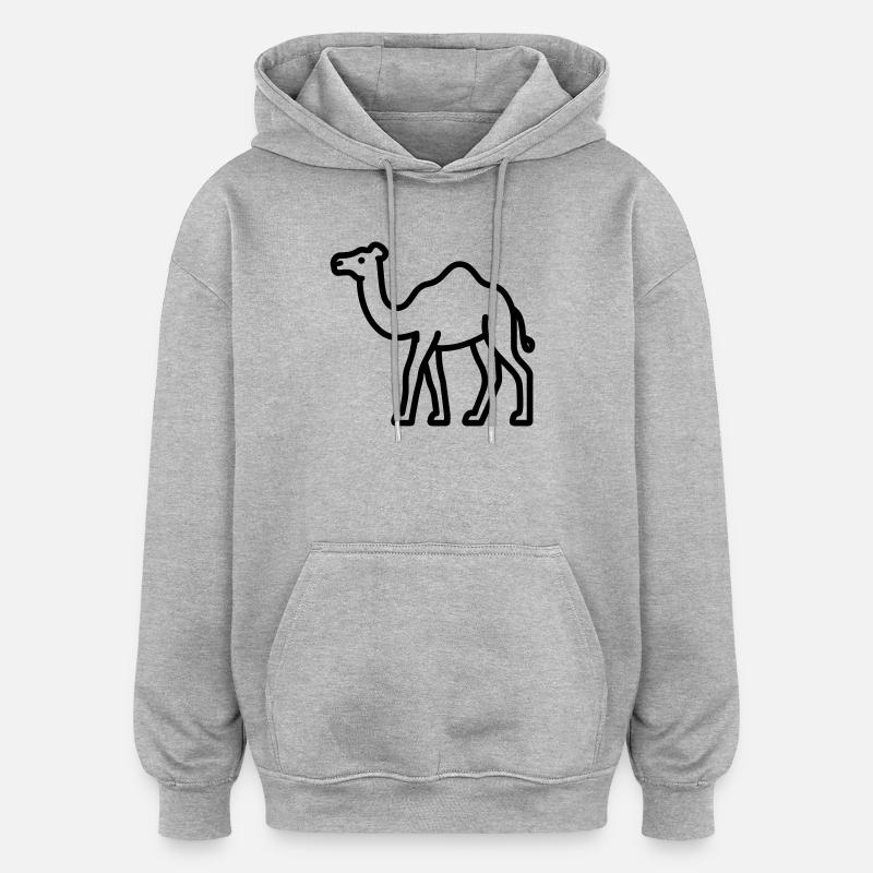 camel - Oversized Unisex Hoodie - heather grey
