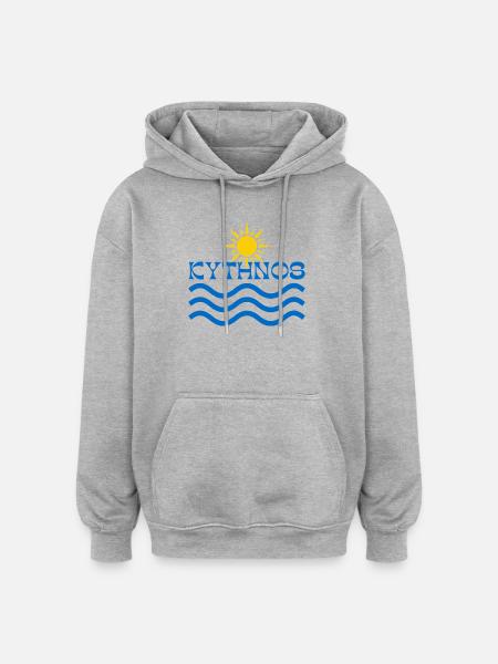 Kythnos-Sonnenwellen - Oversized Unisex Hoodie - Grau meliert
