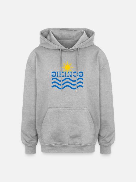 Sikonos-Sun Over Blue Waves - Oversized Unisex Hoodie - heather grey