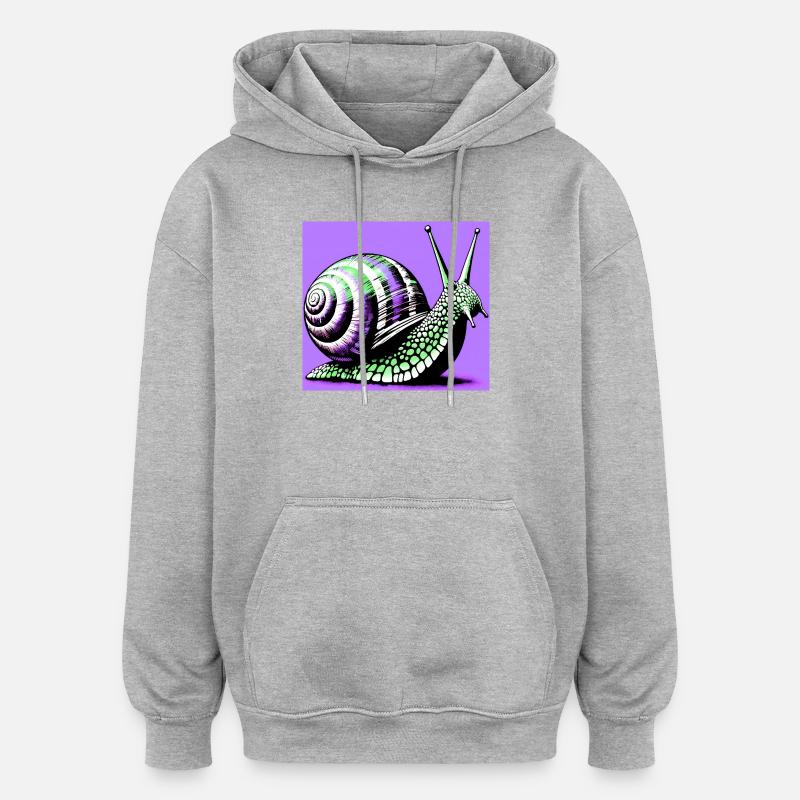 Snail - Oversized Unisex Hoodie - heather grey