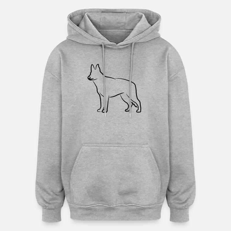 German Shepherd Sketch - Oversized Unisex Hoodie - heather grey