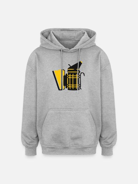 Beekeeper Smoker Beekeeping Bee Whisperer Logo - Oversized Unisex Hoodie - heather grey
