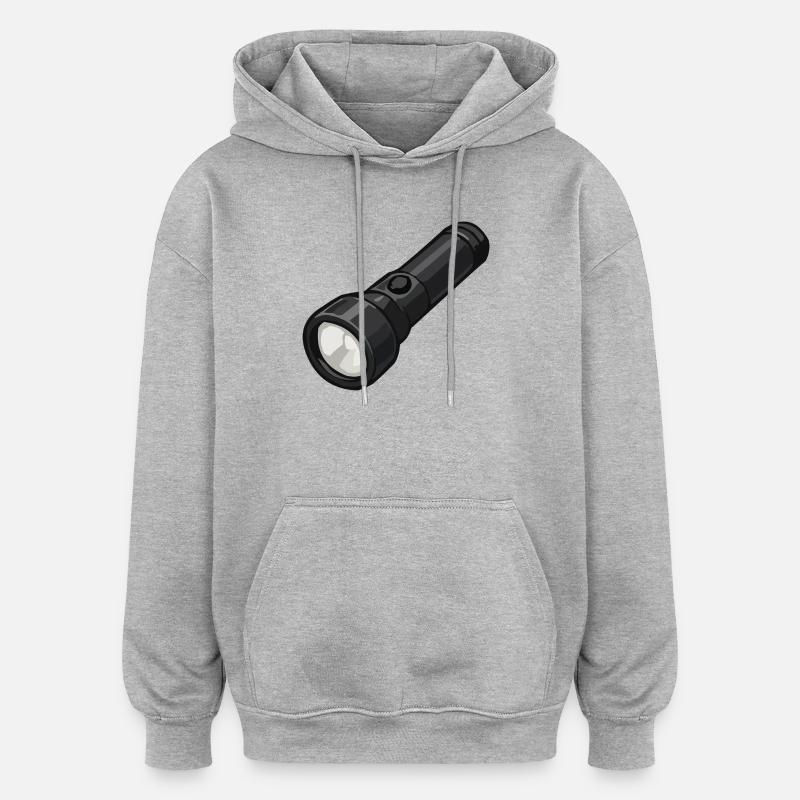 Compact Flashlight Illustration - Oversized Unisex Hoodie - heather grey