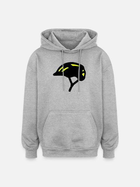 Fahrradhelm Silhouette - Oversized Unisex Hoodie - Grau meliert