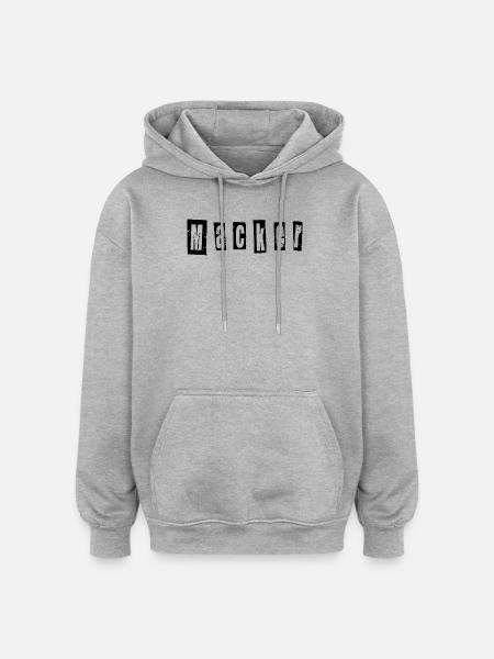 Macker - Oversized Unisex Hoodie - Grau meliert
