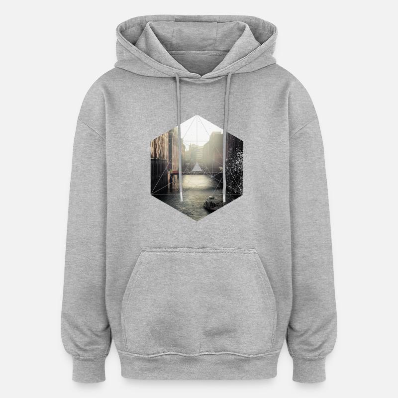 Solid Hamburg Romance - Oversized Unisex Hoodie - heather grey