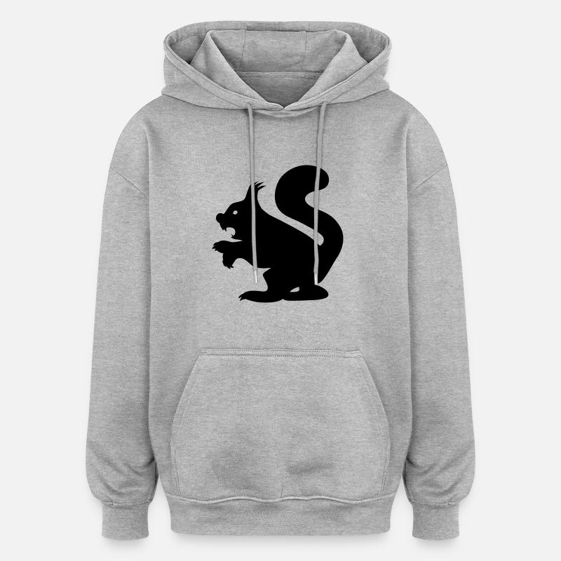Killer Squirrel-Evil Squirrel - Oversized Unisex Hoodie - heather grey