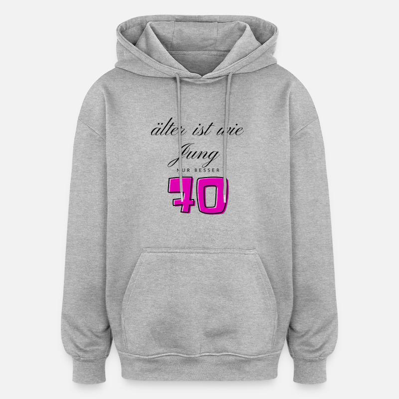 70e anniversaire - Sweat à capuche oversize unisexe - gris chiné