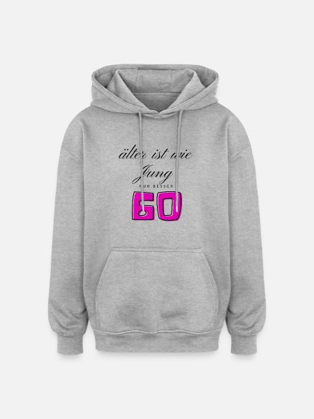 60th Birthday - Oversized Unisex Hoodie - heather grey