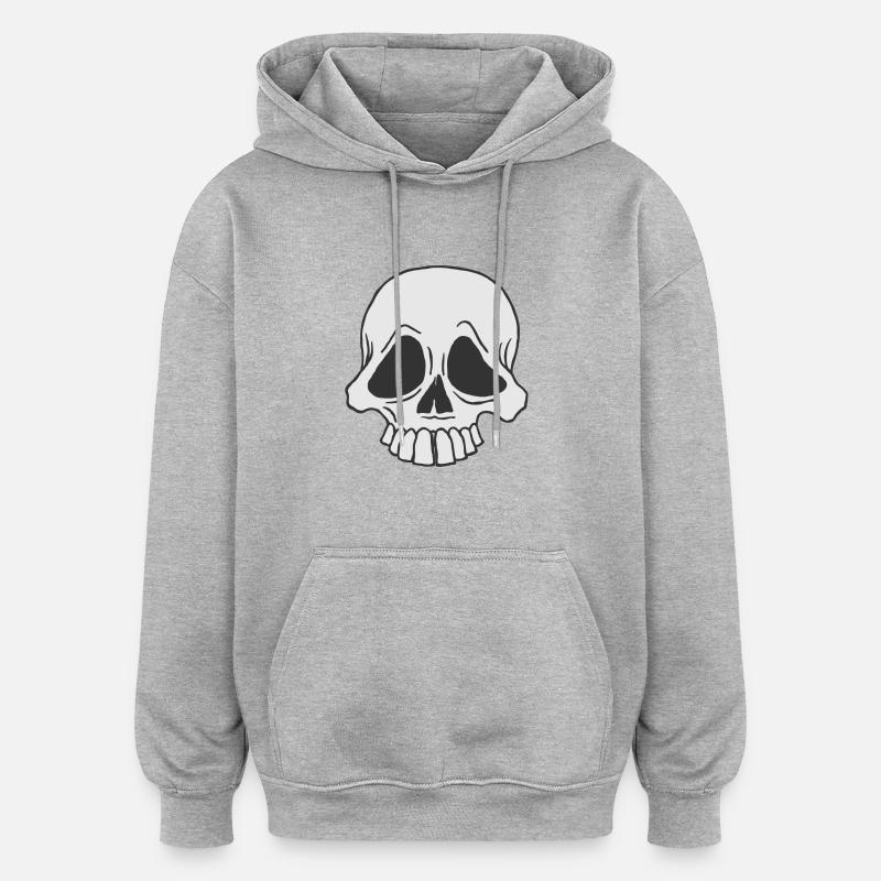 crâne - Sweat à capuche oversize unisexe - gris chiné