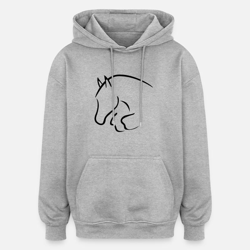 Springpferd - Oversized Unisex Hoodie - Grau meliert