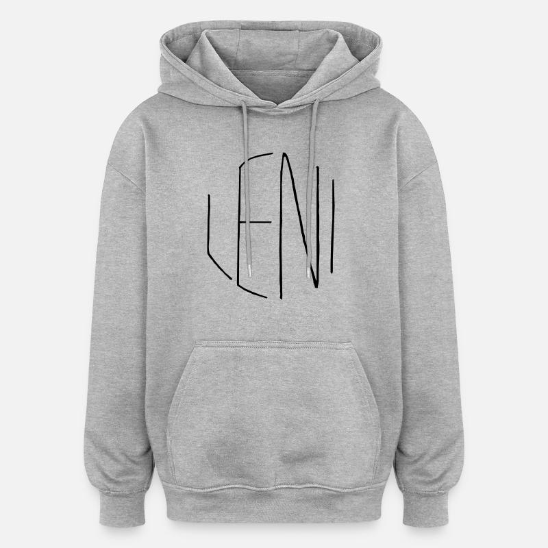 Lène - Sweat à capuche oversize unisexe - gris chiné