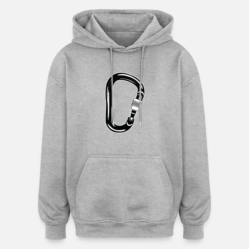 Mousqueton - Sweat à capuche oversize unisexe - gris chiné