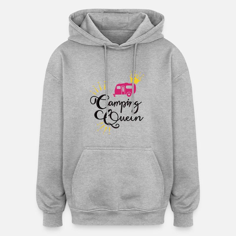 Camping Queen Wohnwagen - Oversized Unisex Hoodie - Grau meliert