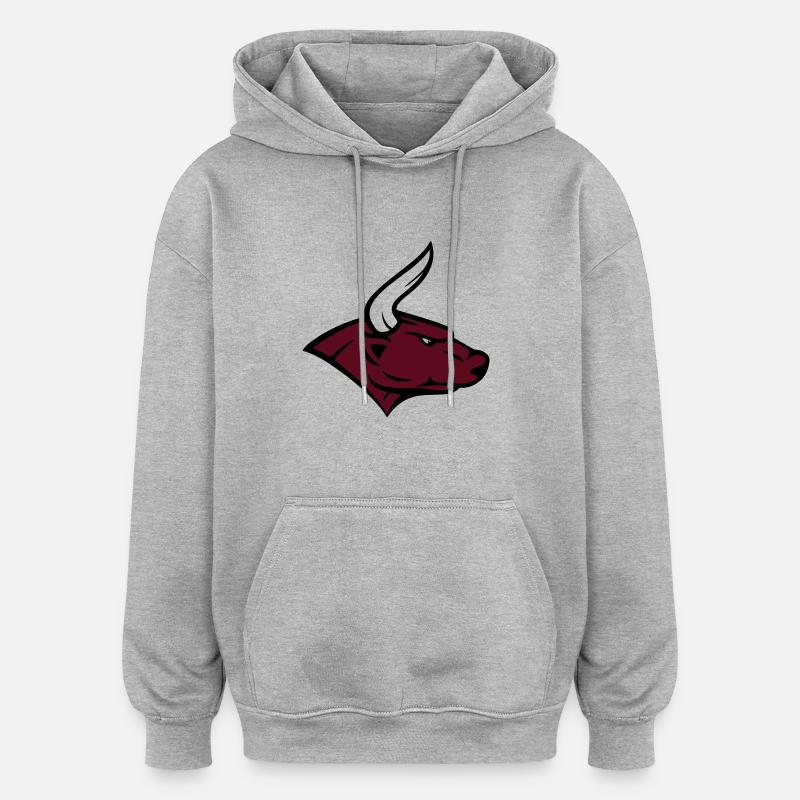 bull - Sweat à capuche oversize unisexe - gris chiné