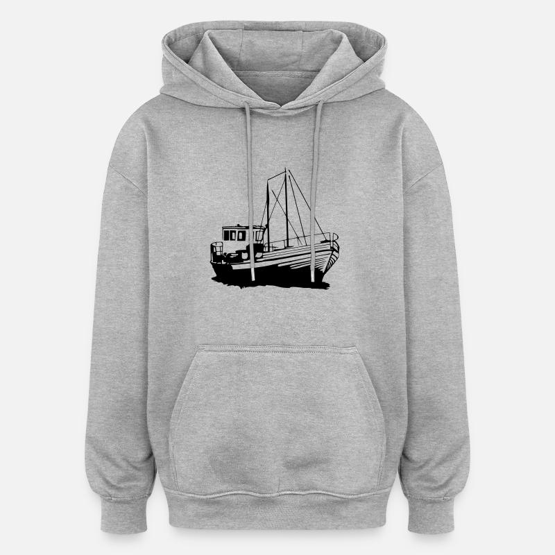 Kutter Fischkutter Angelkahn - Oversized Unisex Hoodie - heather grey