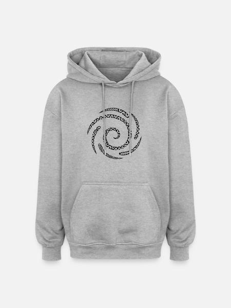Spirale maori - Sweat à capuche oversize unisexe - gris chiné
