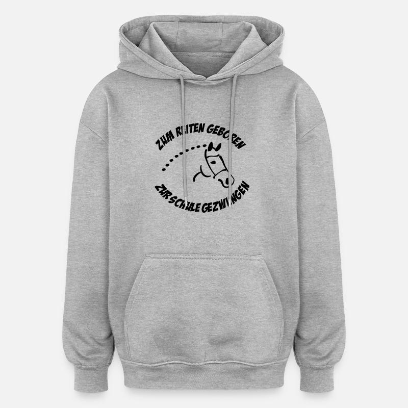 monter à cheval - Sweat à capuche oversize unisexe - gris chiné