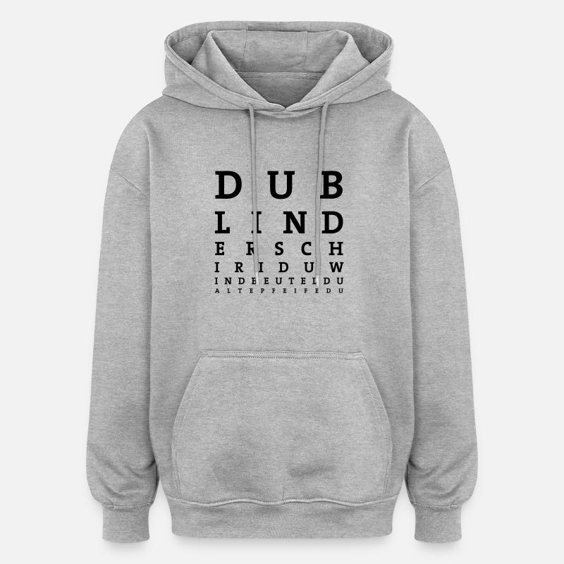 Schiri-Sehtest - Oversized Unisex Hoodie - Grau meliert