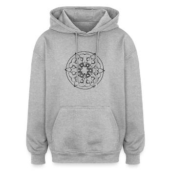 mandatete3noir - Sweat à capuche oversize unisexe - gris chiné - Devant - Noah (186cm)