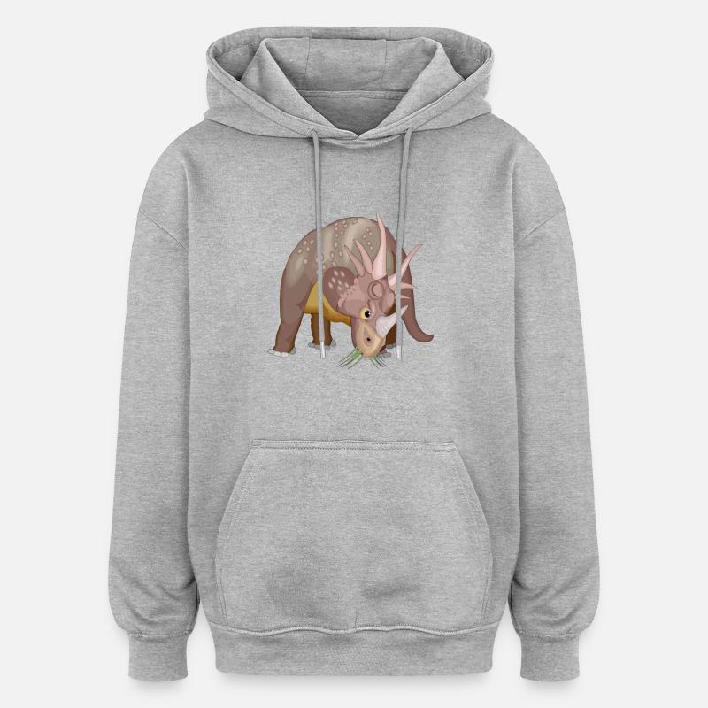 Dinosaur 24 - Sweat à capuche oversize unisexe - gris chiné