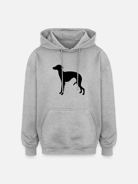 Italienisches Windspiel - Oversized Unisex Hoodie - Grau meliert