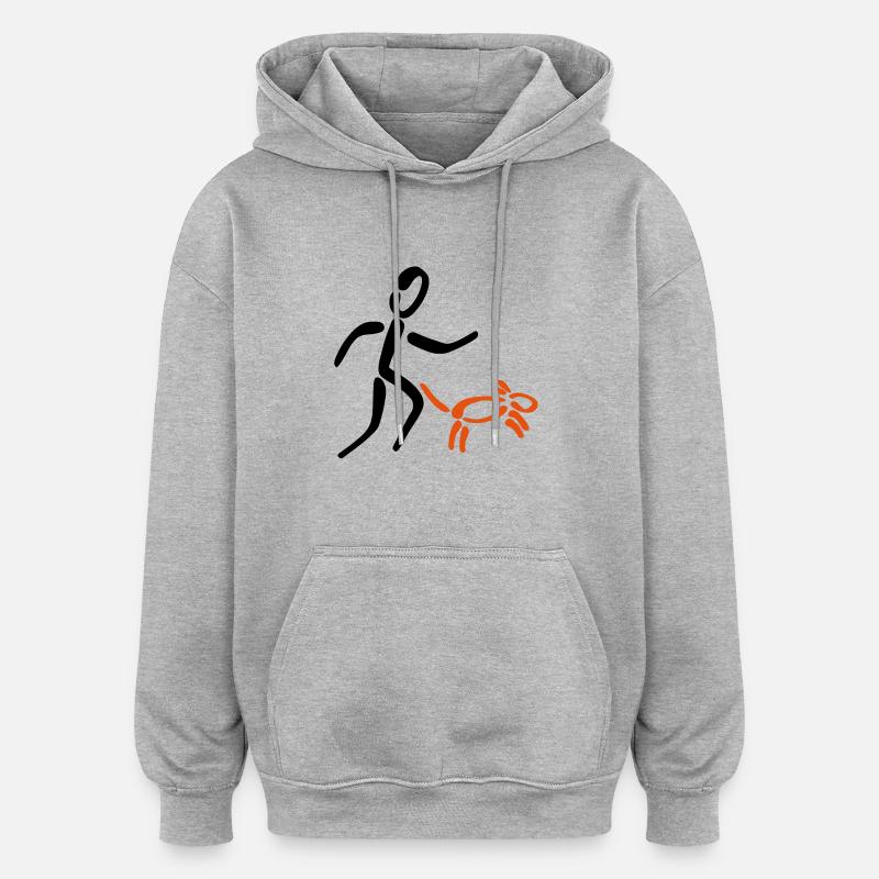 Agility - Sweat à capuche oversize unisexe - gris chiné