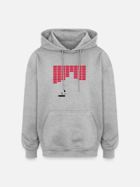 retro_game_01 - Sweat à capuche oversize unisexe - gris chiné