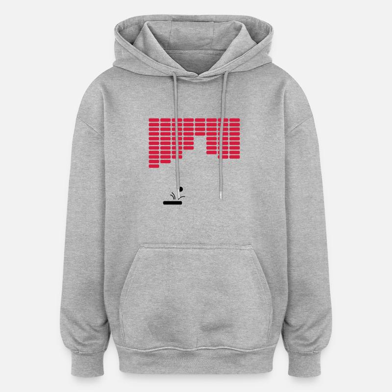 retro_game_01 - Sweat à capuche oversize unisexe - gris chiné