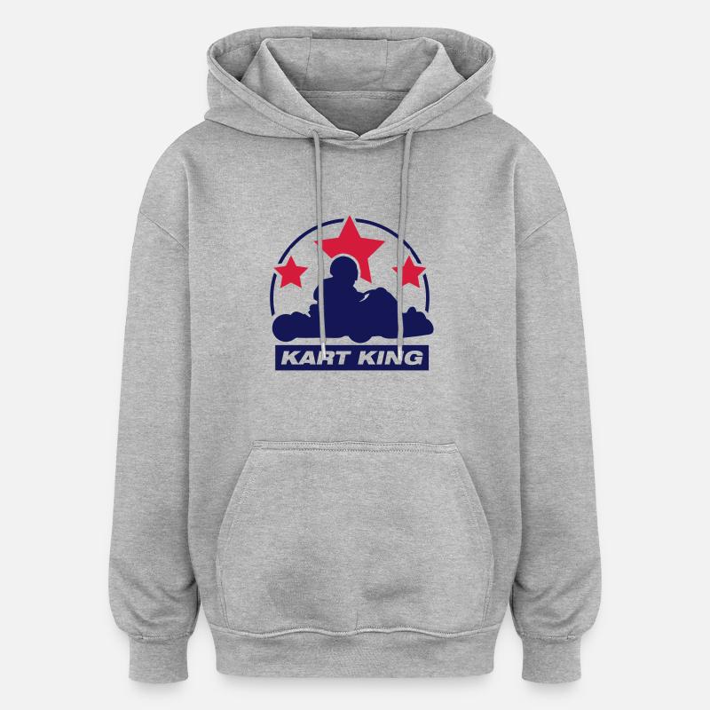 kart_king_fa2 - Sweat à capuche oversize unisexe - gris chiné