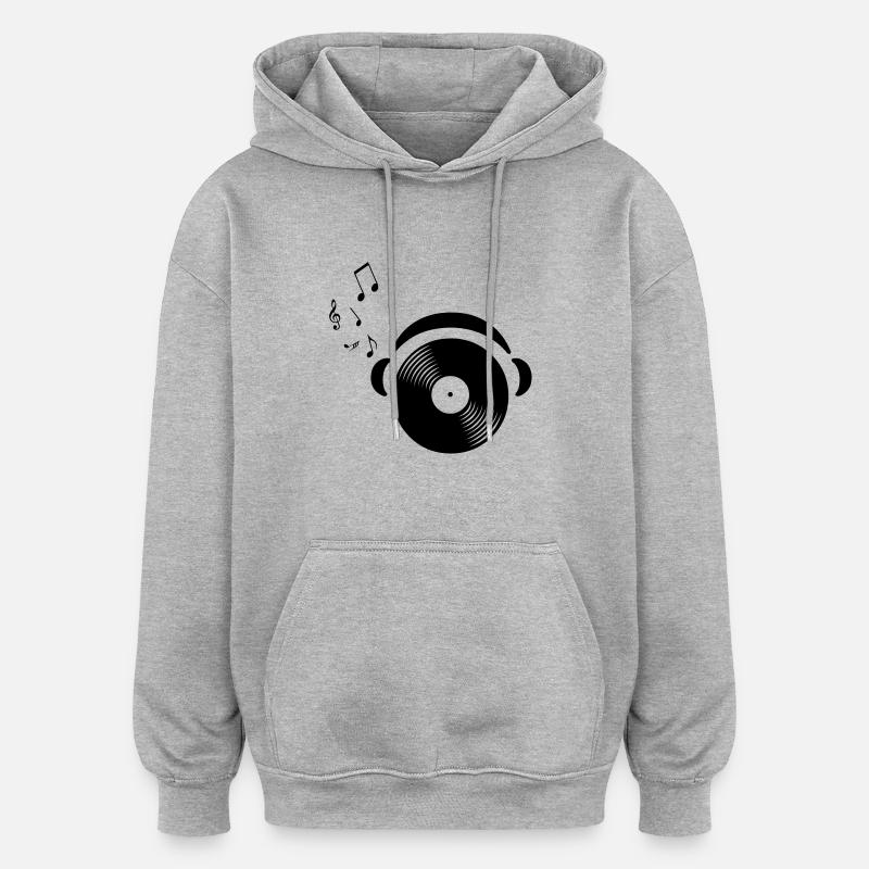 Vinyl DJ - Sweat à capuche oversize unisexe - gris chiné