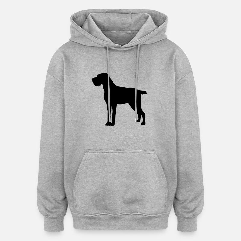 Deutsch Drahthaar - Oversized Unisex Hoodie - Grau meliert