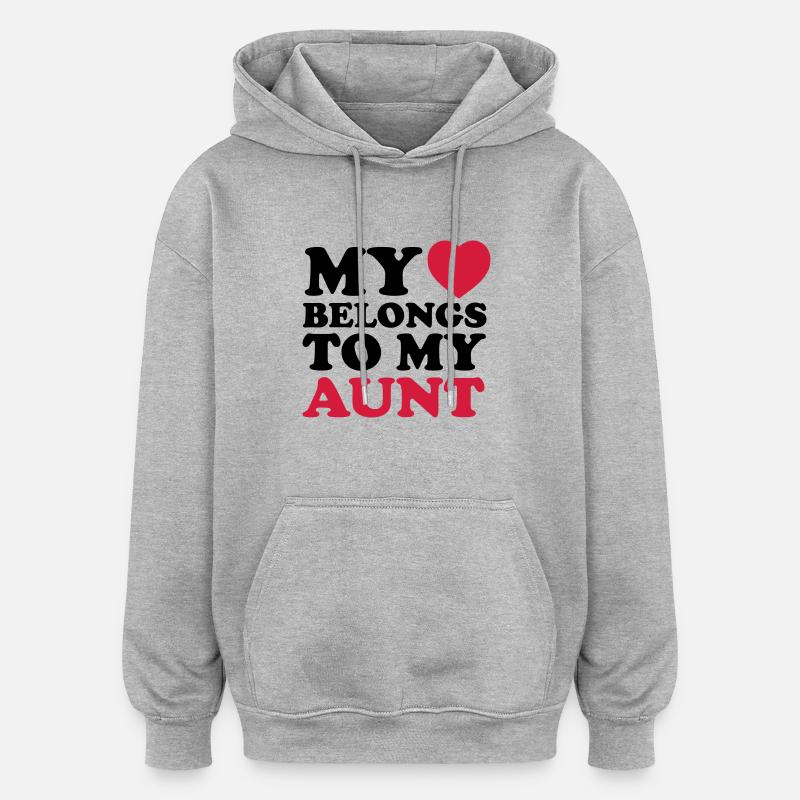 MHBTM aunt - Sweat à capuche oversize unisexe - gris chiné